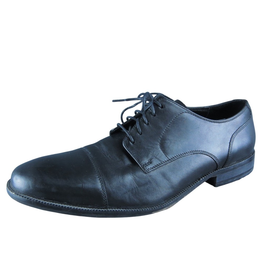 Cole Haan Men Derby Oxfords Shoes Size 11.5 Medium Black Leather Lace Up